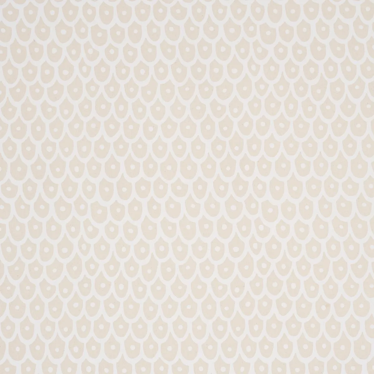 Schumacher 183730 Fish Scales White On Natural fabric swatch