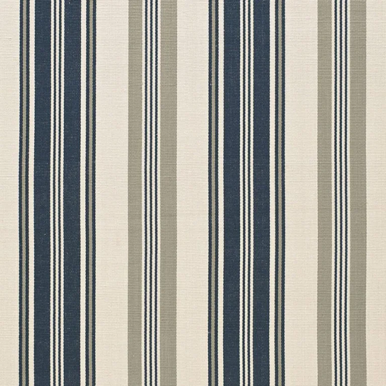 Schumacher 67480 Fjord Stripe Indigo fabric swatch