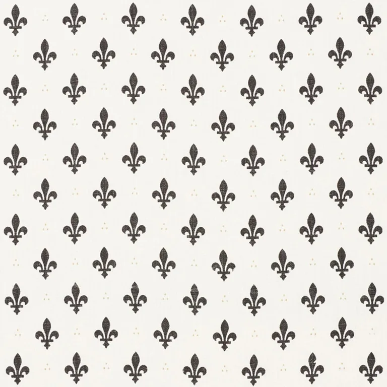 Schumacher 176962 Fleur De Lis Charcoal fabric swatch
