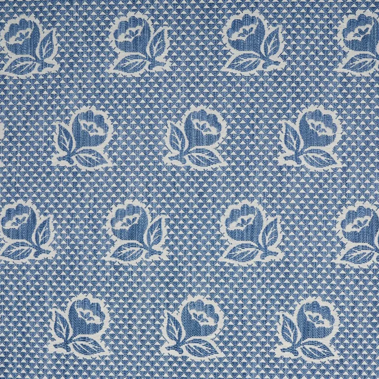 Schumacher 82190 Fleurette Denim fabric swatch