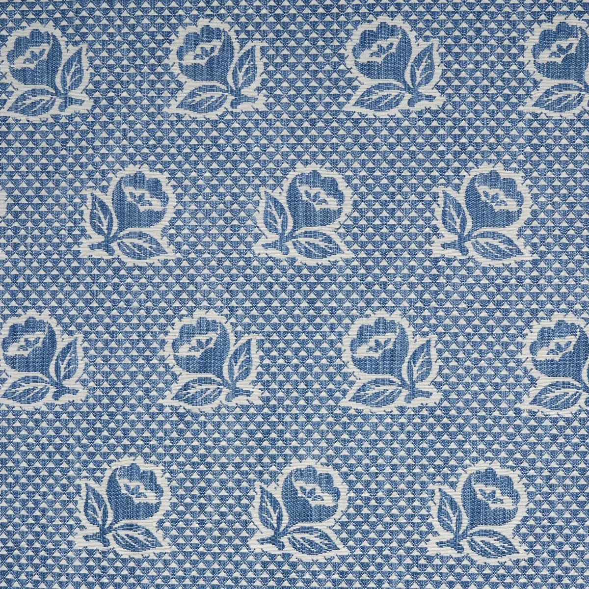 Schumacher 82190 Fleurette Denim fabric swatch