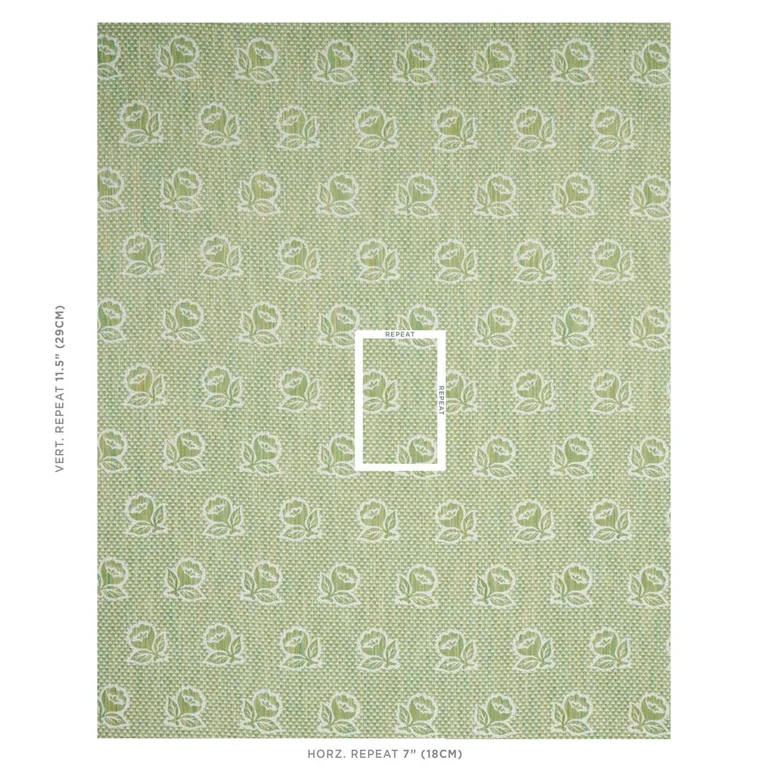 Schumacher 82192 Fleurette Leaf fabric swatch