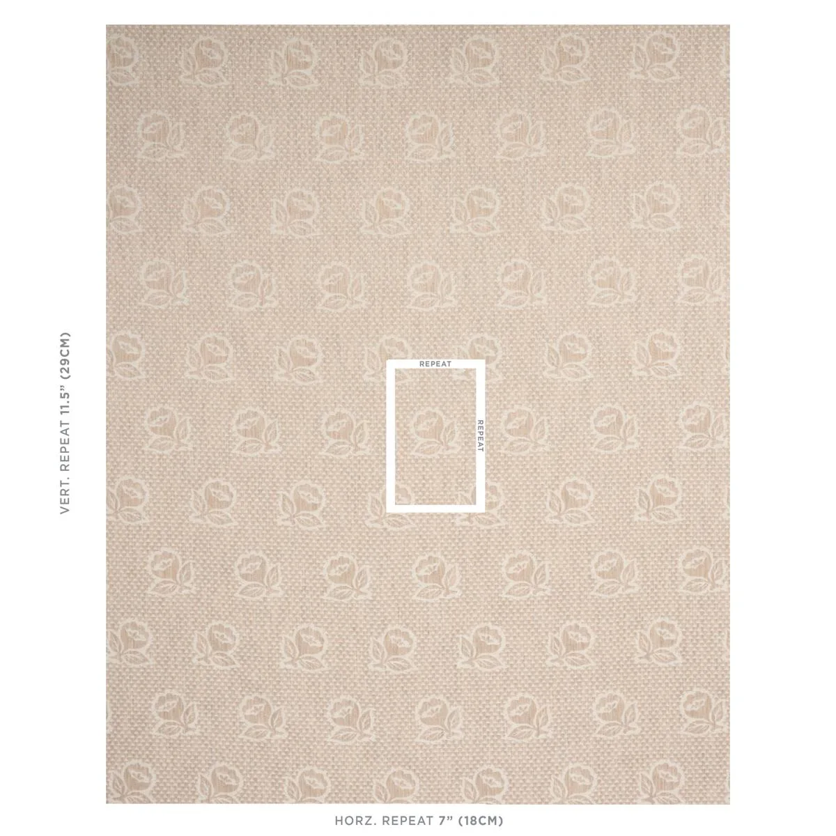 Schumacher 82191 Fleurette Natural fabric swatch