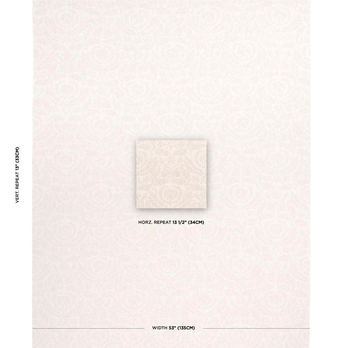 Schumacher 83320 Flora Cashmere Damask Natural fabric swatch