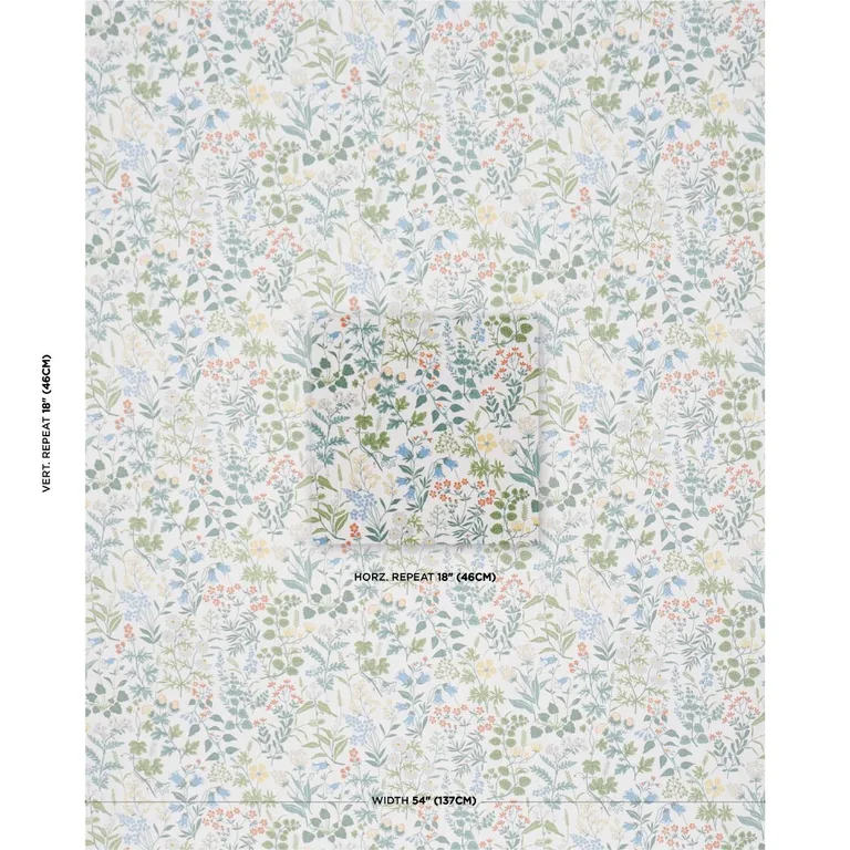 Schumacher 182982 Flora Ivory fabric swatch