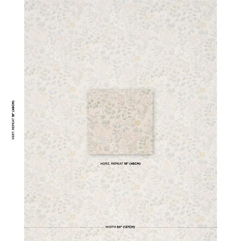 Schumacher 182980 Flora Sand fabric swatch