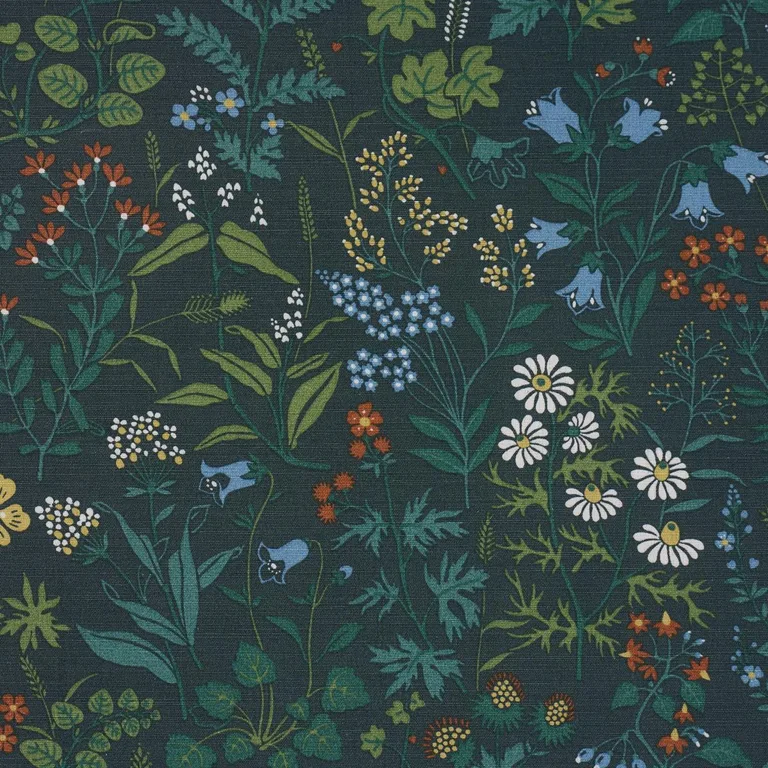 Schumacher 182981 Flora Spruce fabric swatch