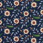 Schumacher 179951 Floralia Indigo fabric swatch