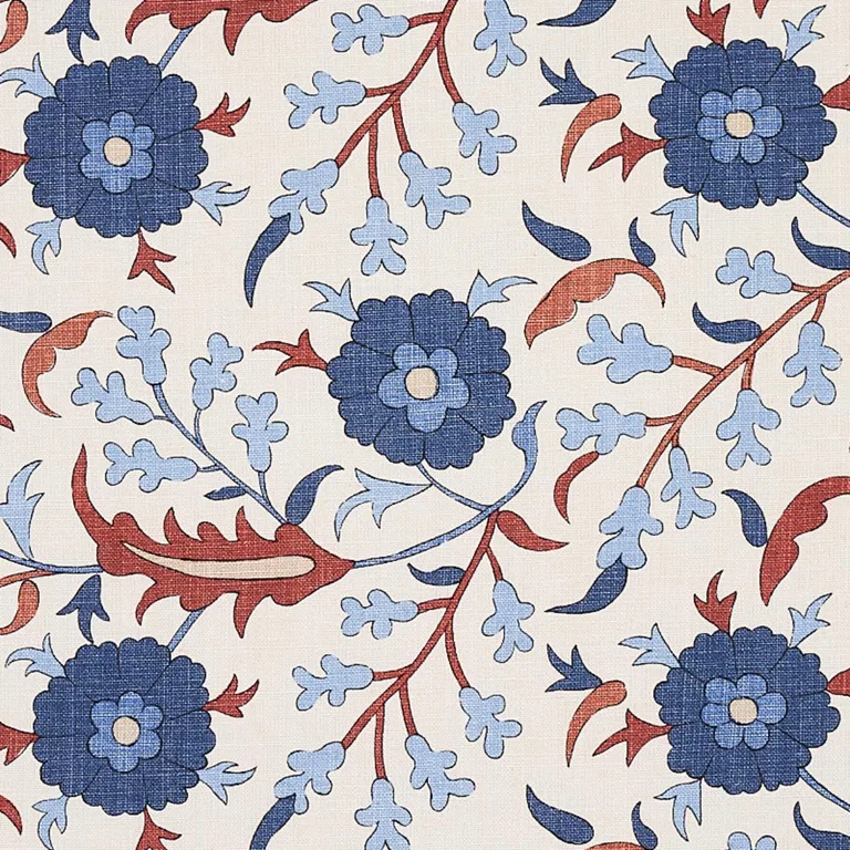 Schumacher 179952 Floralia Parchment fabric swatch