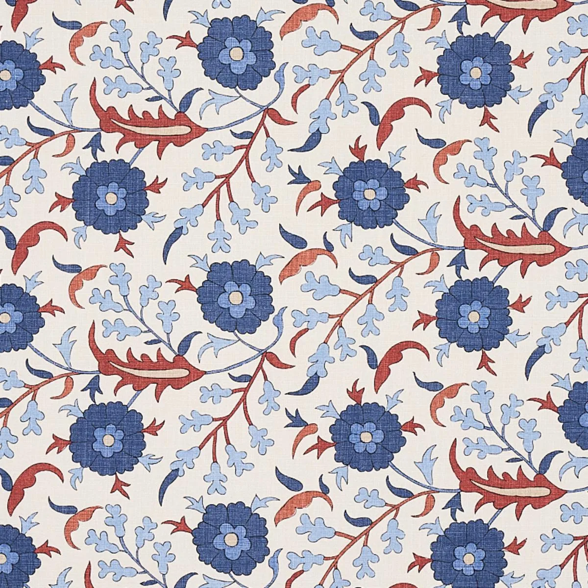 Schumacher 179952 Floralia Parchment fabric swatch