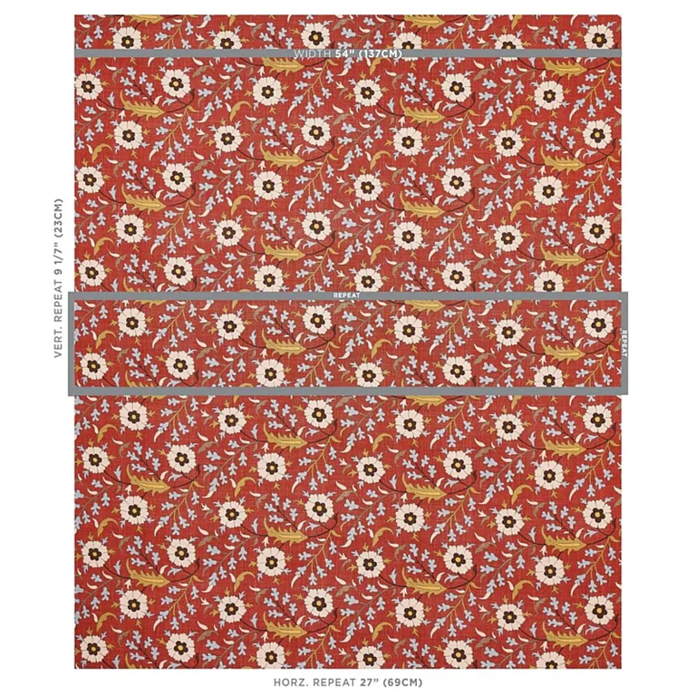 Schumacher 179950 Floralia Pompeii fabric swatch