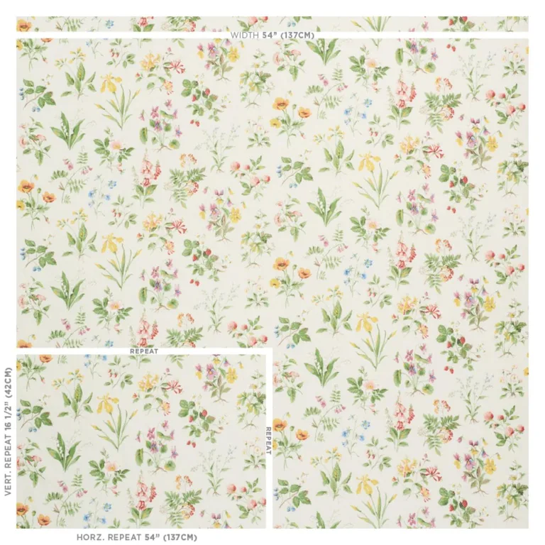 Schumacher 178791 Floreana Berry fabric swatch