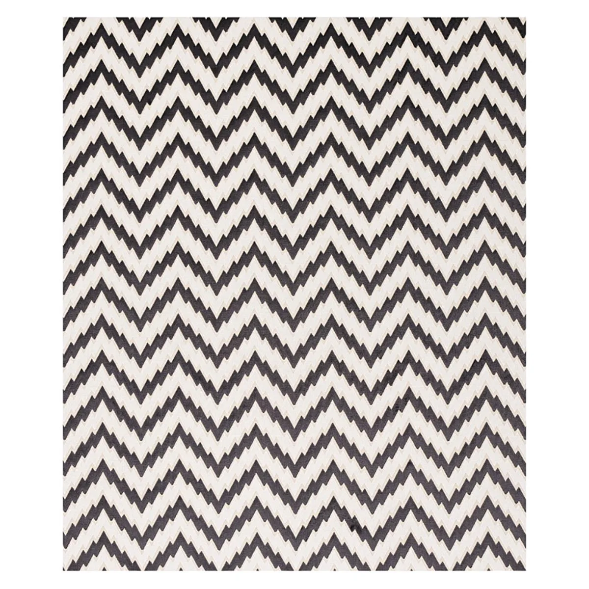 Schumacher 80220 Florentine Chevron Velvet Black fabric swatch