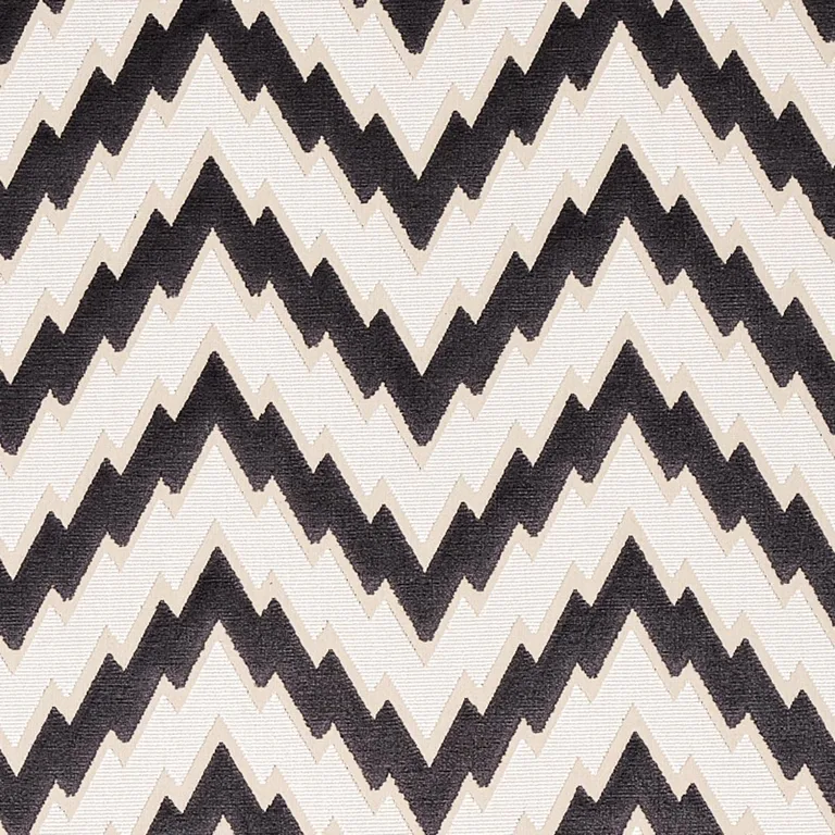 Schumacher 80220 Florentine Chevron Velvet Black fabric swatch