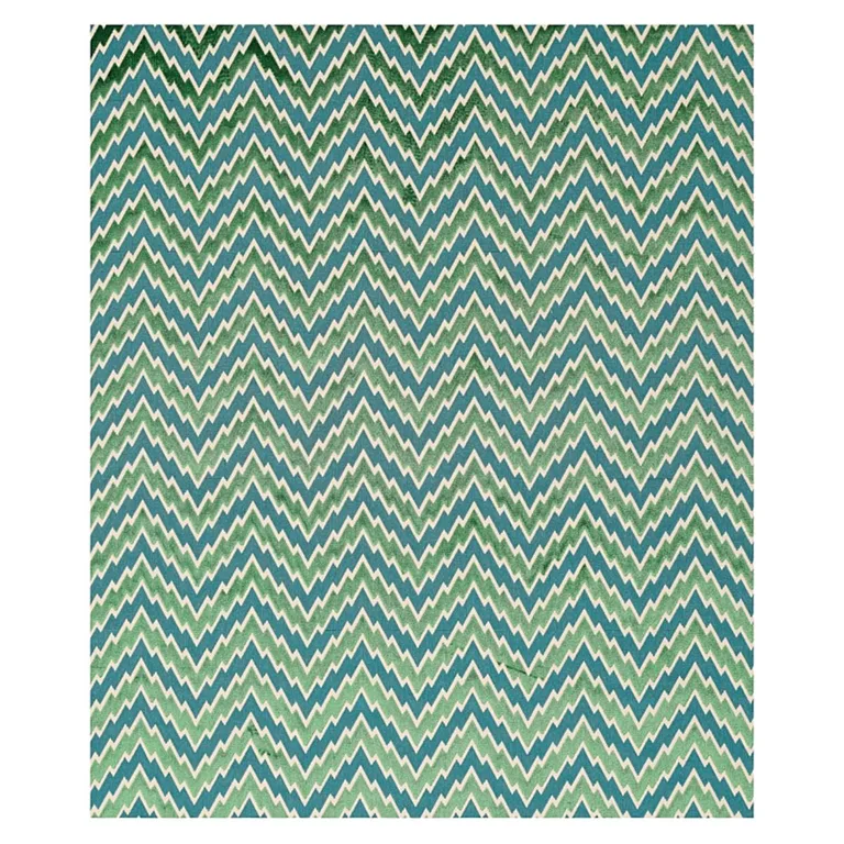 Schumacher 80221 Florentine Chevron Velvet Emerald fabric swatch
