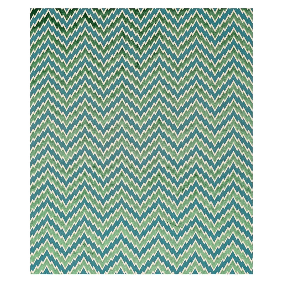 Schumacher 80221 Florentine Chevron Velvet Emerald fabric swatch