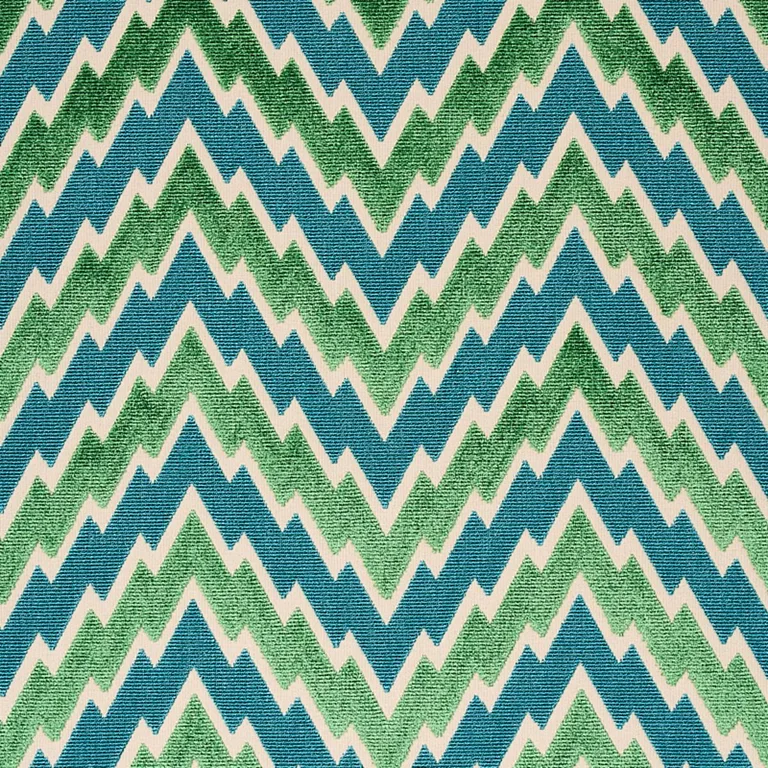 Schumacher 80221 Florentine Chevron Velvet Emerald fabric swatch