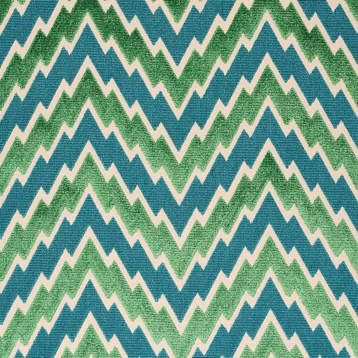 Schumacher 80221 Florentine Chevron Velvet Emerald fabric swatch