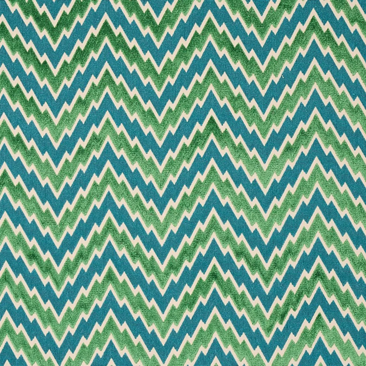 Schumacher 80221 Florentine Chevron Velvet Emerald fabric swatch