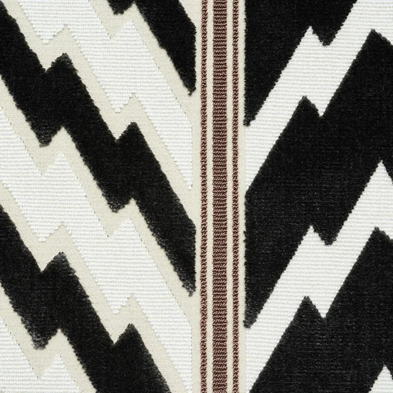 Schumacher 77111 Florentine Velvet Black fabric swatch