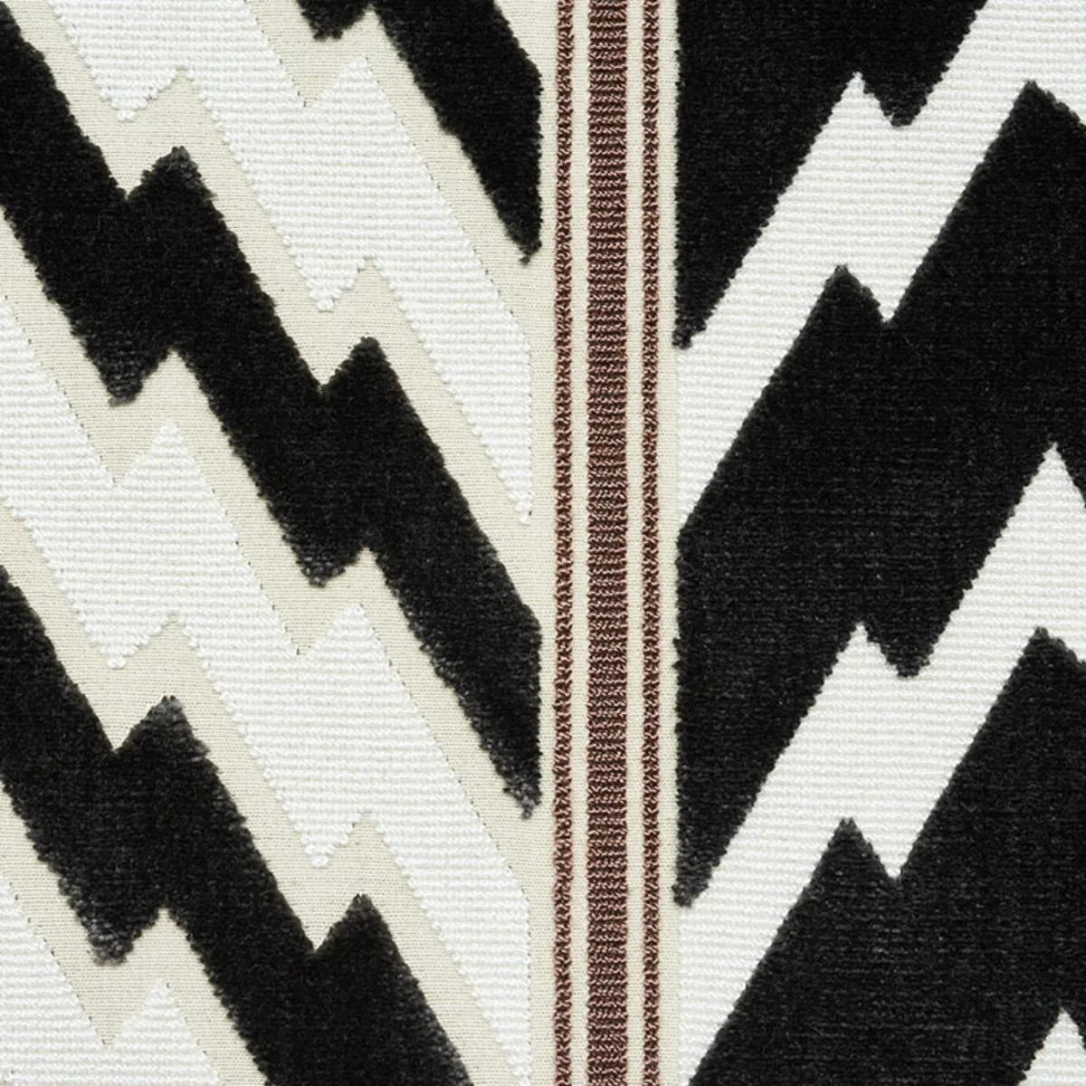 Schumacher 77111 Florentine Velvet Black fabric swatch