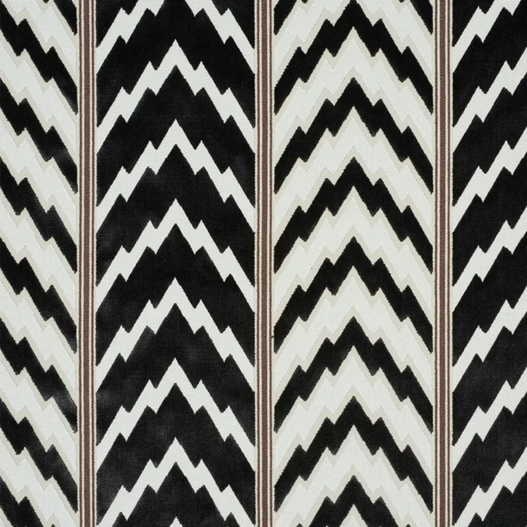 Schumacher 77111 Florentine Velvet Black fabric swatch