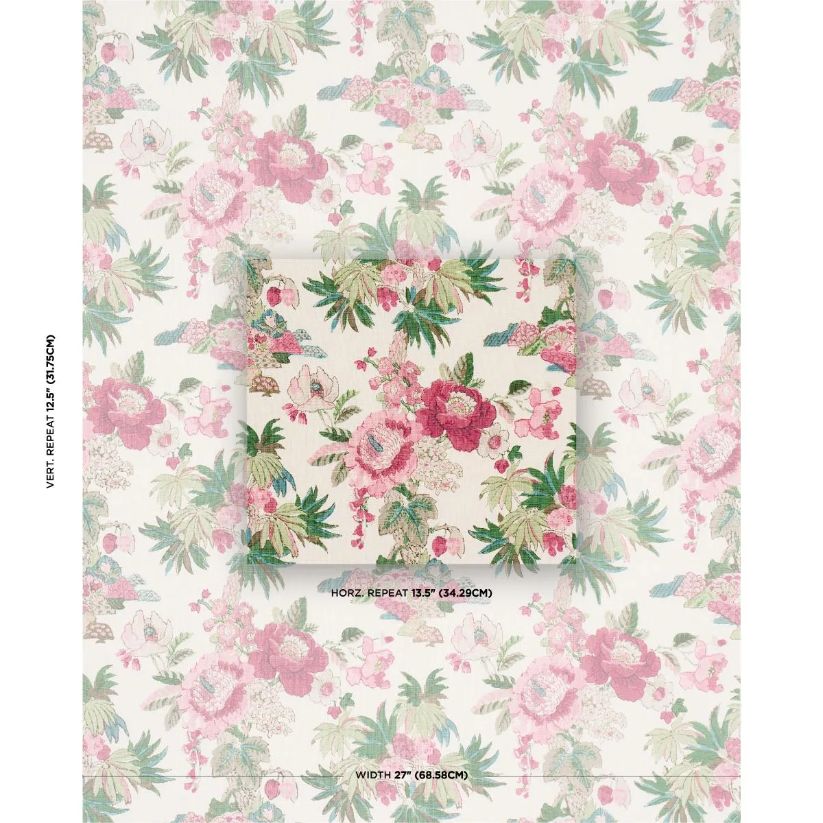 Schumacher 176780 Floribunda Document fabric swatch
