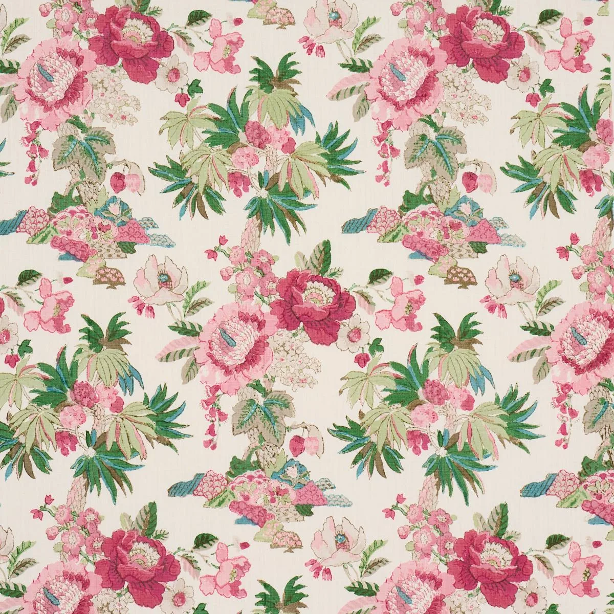 Schumacher 176780 Floribunda Document fabric swatch