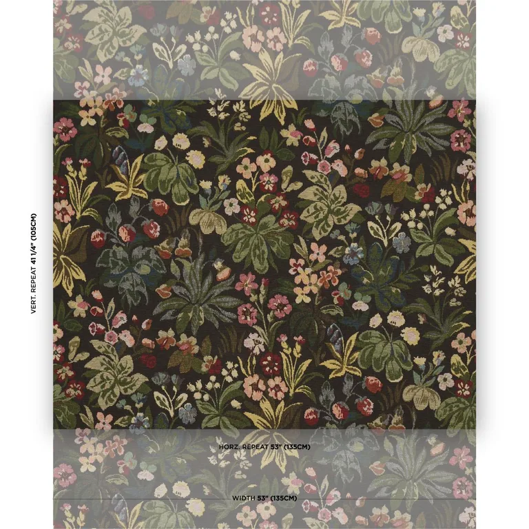 Schumacher 86600 Flower Garden Tapestry Multi fabric swatch