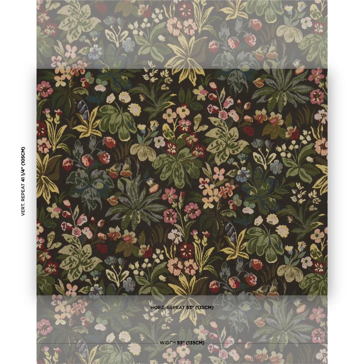Schumacher 86600 Flower Garden Tapestry Multi fabric swatch