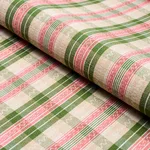Schumacher 84721 Fonda Hand Woven Plaid Petal & Leaf fabric swatch