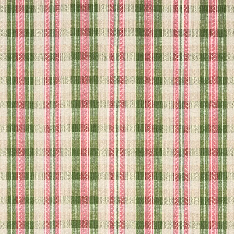 Schumacher 84721 Fonda Hand Woven Plaid Petal & Leaf fabric swatch