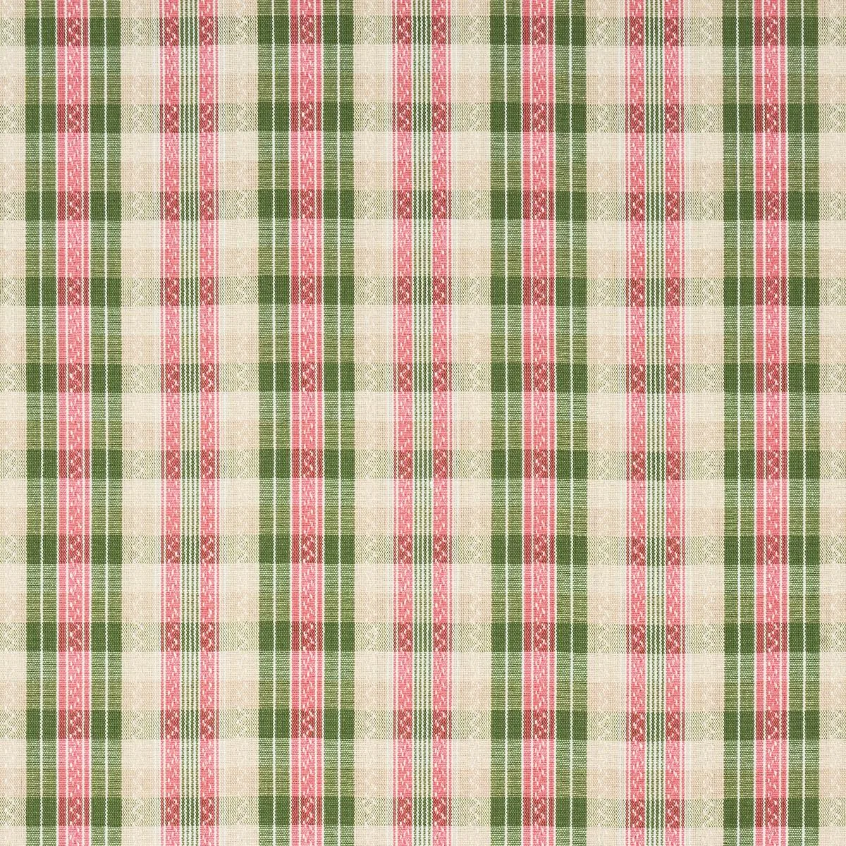 Schumacher 84721 Fonda Hand Woven Plaid Petal & Leaf fabric swatch