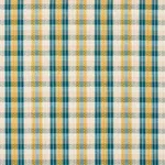 Schumacher 84722 Fonda Hand Woven Plaid Teal & Citron fabric swatch