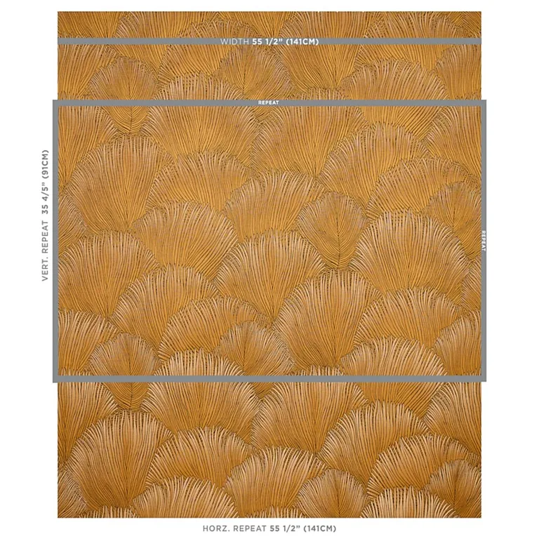 Schumacher 80550 Fondale Gold fabric swatch