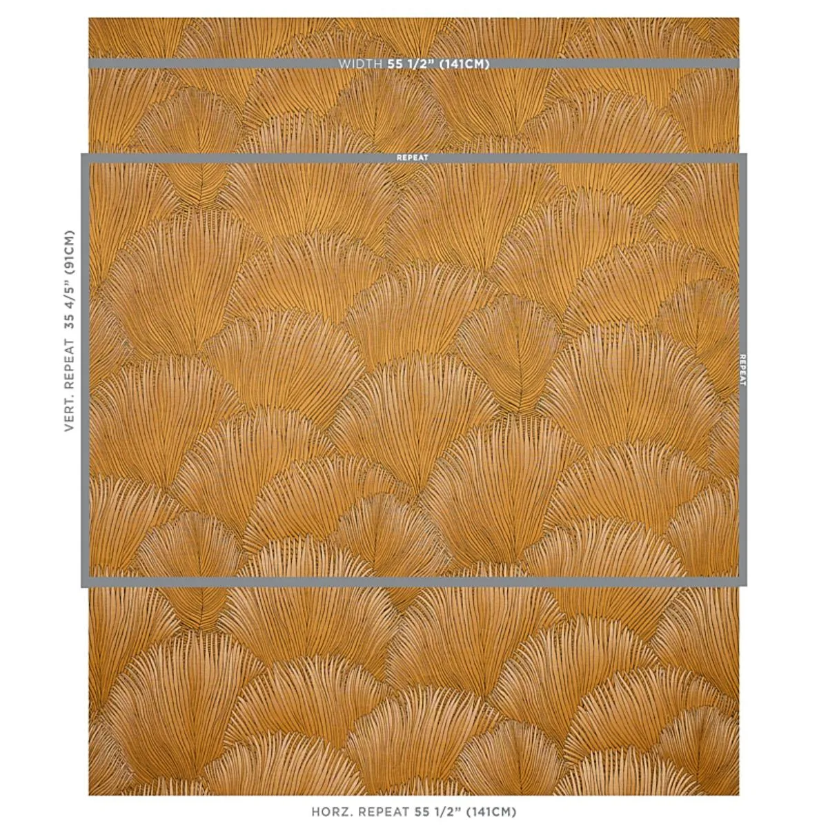Schumacher 80550 Fondale Gold fabric swatch