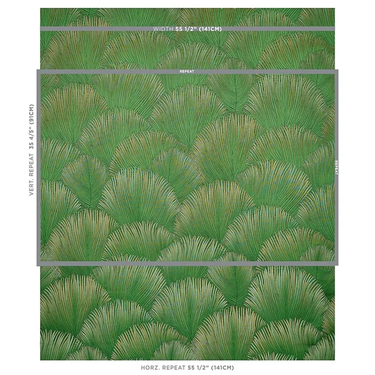 Schumacher 80551 Fondale Green fabric swatch