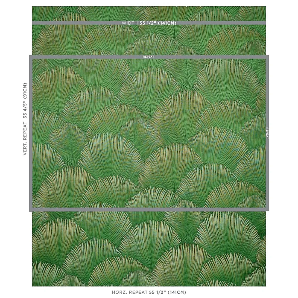 Schumacher 80551 Fondale Green fabric swatch