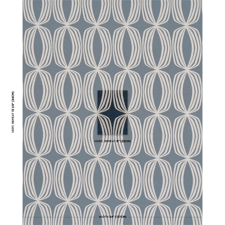 Schumacher 182322 Fontana Hand Print Indigo fabric swatch
