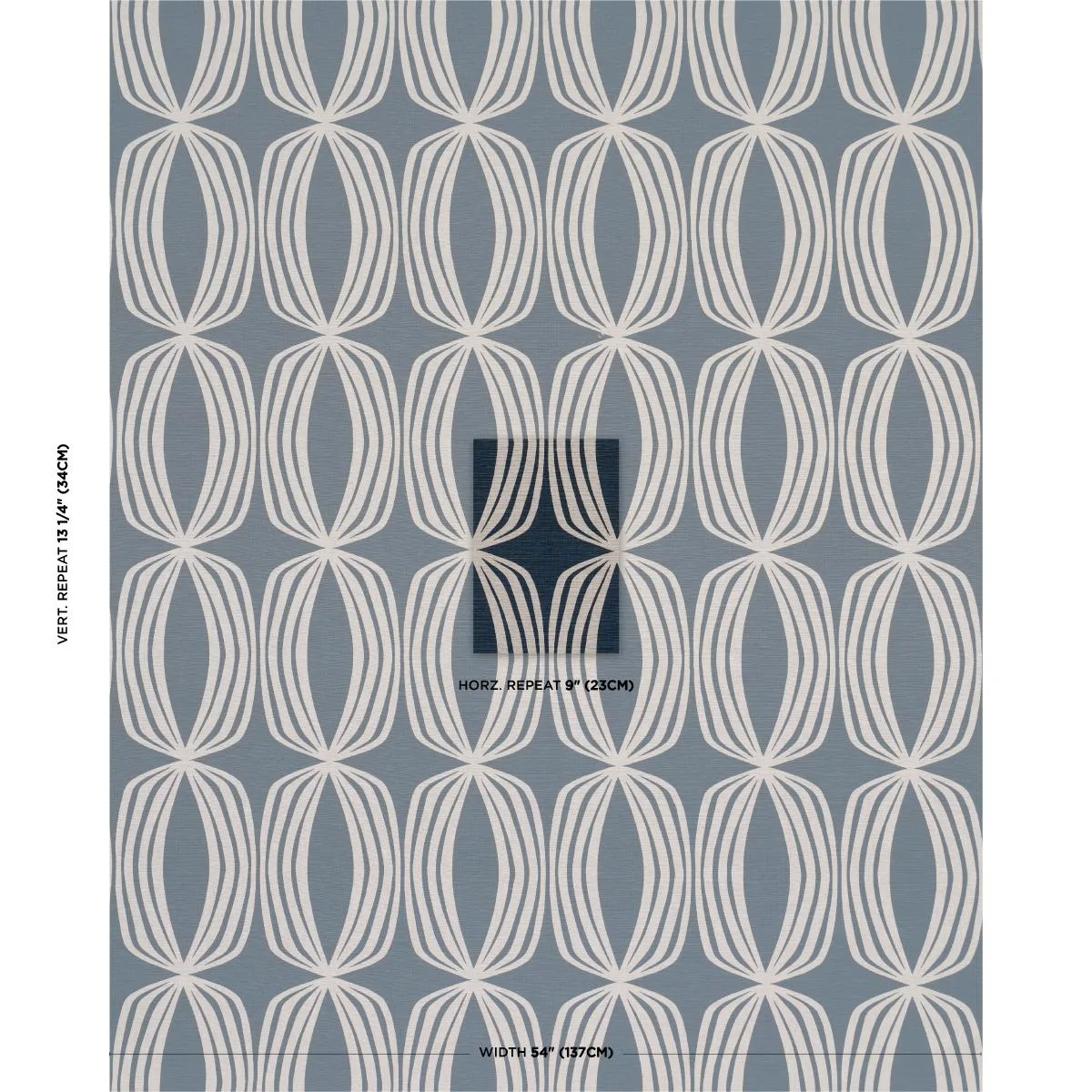Schumacher 182322 Fontana Hand Print Indigo fabric swatch