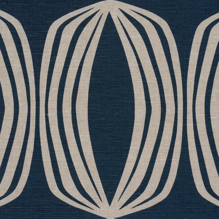 Schumacher 182322 Fontana Hand Print Indigo fabric swatch