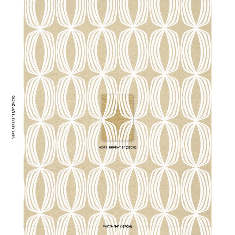 Schumacher 182321 Fontana Hand Print Ochre fabric swatch