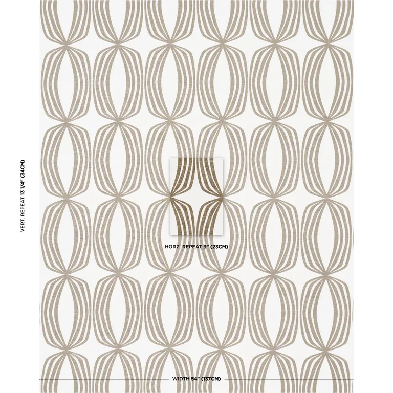 Schumacher 182320 Fontana Hand Print Peat fabric swatch