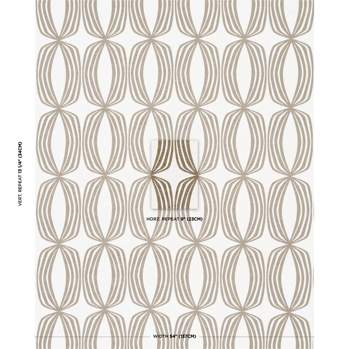 Schumacher 182320 Fontana Hand Print Peat fabric swatch