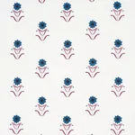 Schumacher 181982 Forget Me Nots Blue & Plum fabric swatch