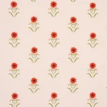 Schumacher 181980 Forget Me Nots Red On Pink fabric swatch