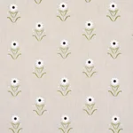 Schumacher 181981 Forget Me Nots White On Linen fabric swatch