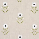 Schumacher 181981 Forget Me Nots White On Linen fabric swatch