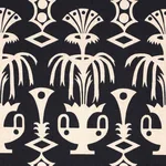 Schumacher 181502 Fountain Grass Black fabric swatch