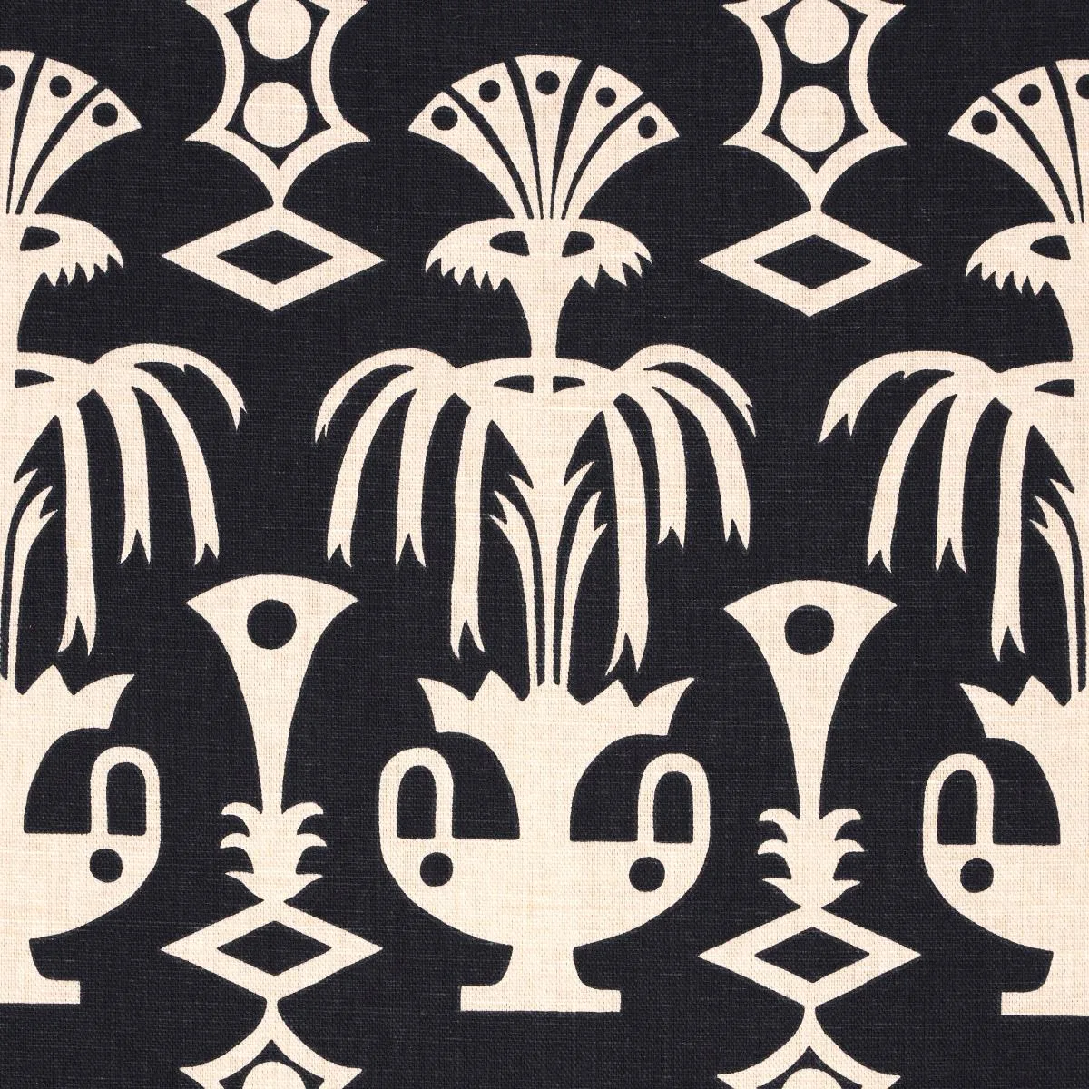 Schumacher 181502 Fountain Grass Black fabric swatch